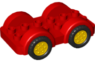 Lego® Duplo® podvozek k autu červený, žlutá kolečka